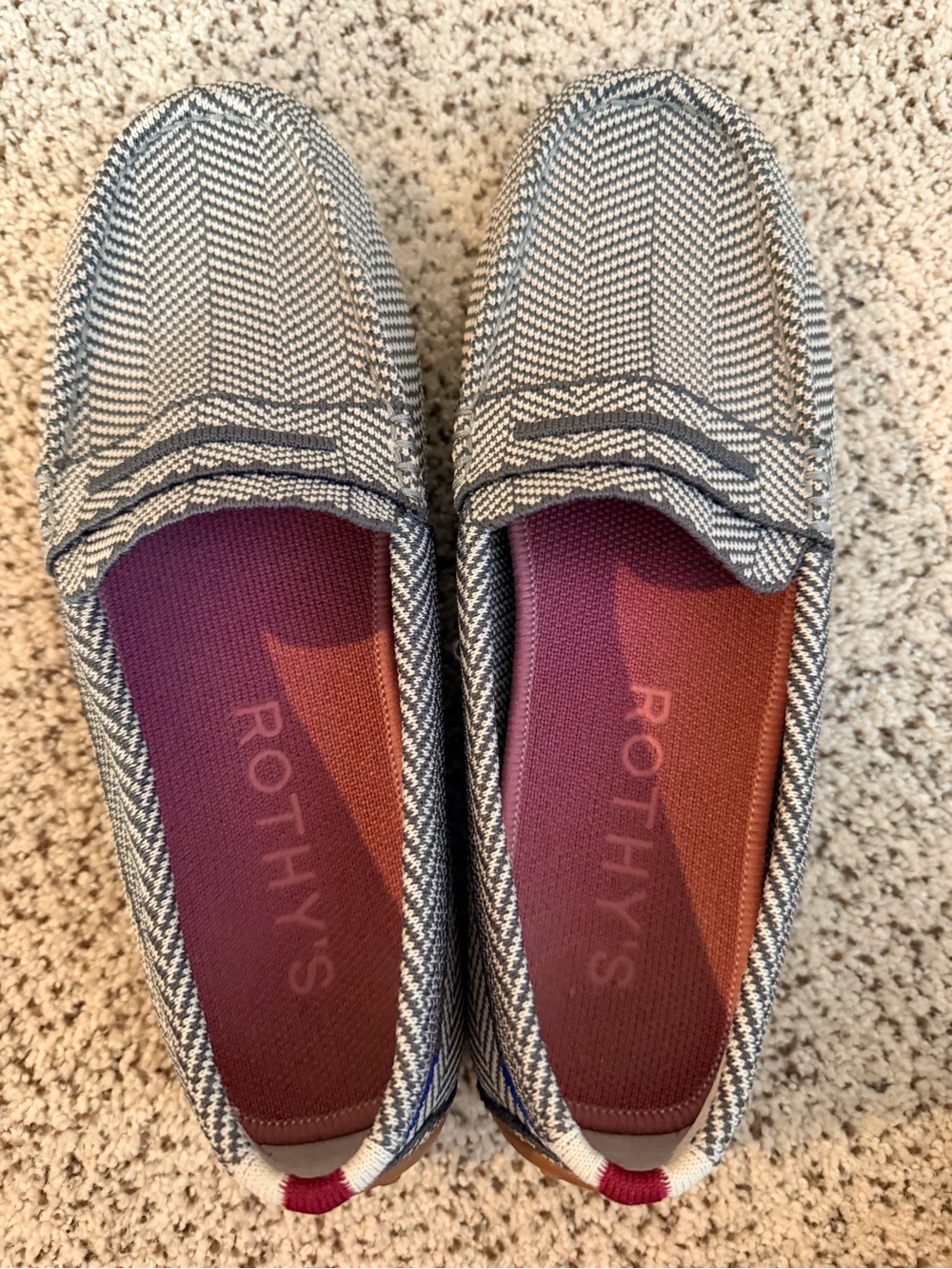 Rothy's Women’s Grey Herringbone Driving Moccasins size 9 - Picture 2 of 4